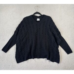 Planet by Lauren G Sweater Womens OS Textured Cotton Modal‎ Oversized Tunic